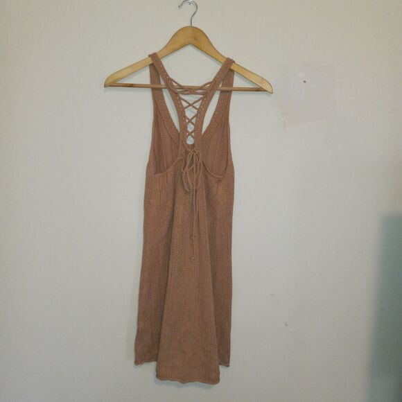 American Eagle Crochet V Neck Swing Dress-Small-Lace Up Back-Sweater Knit-NEW - Picture 6 of 10